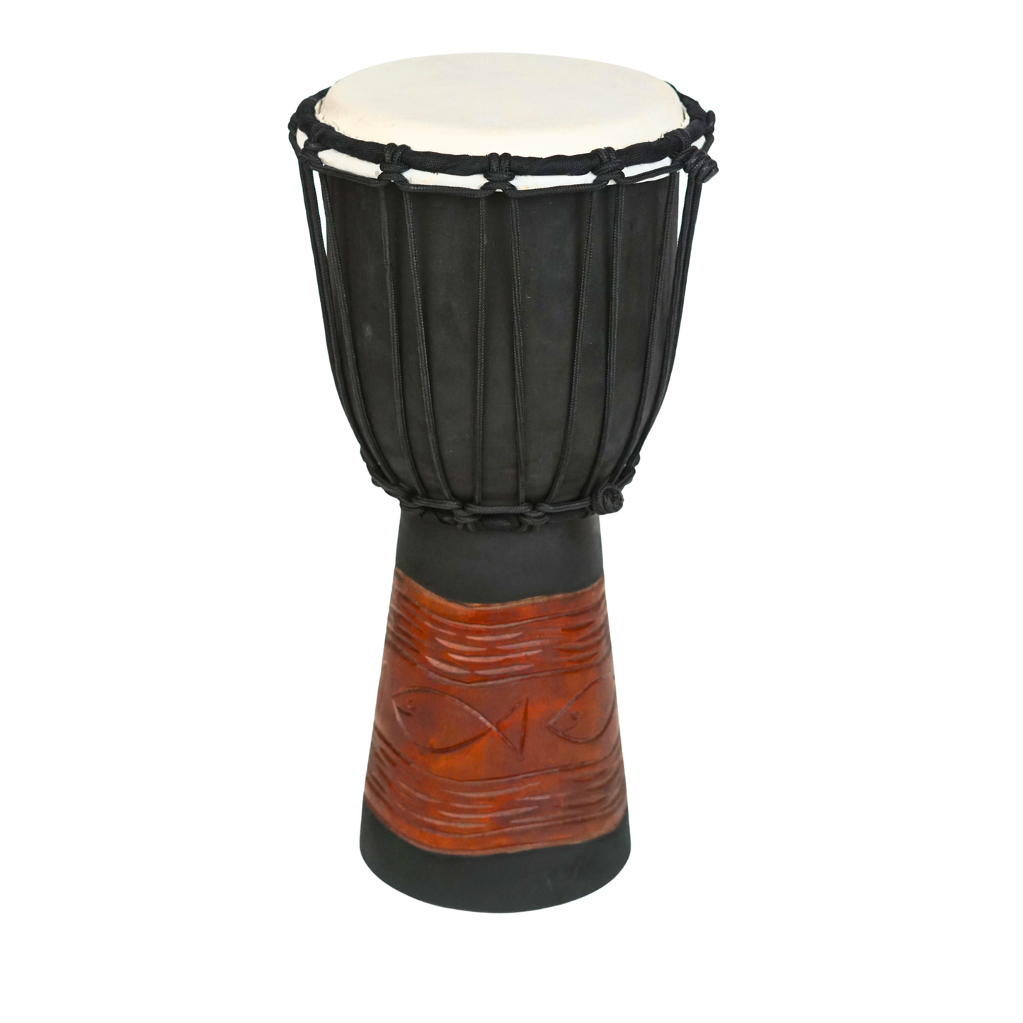 GMP Mahogany Djembe - Ocean Scene Carving - DJ40CP (2 Sizes)