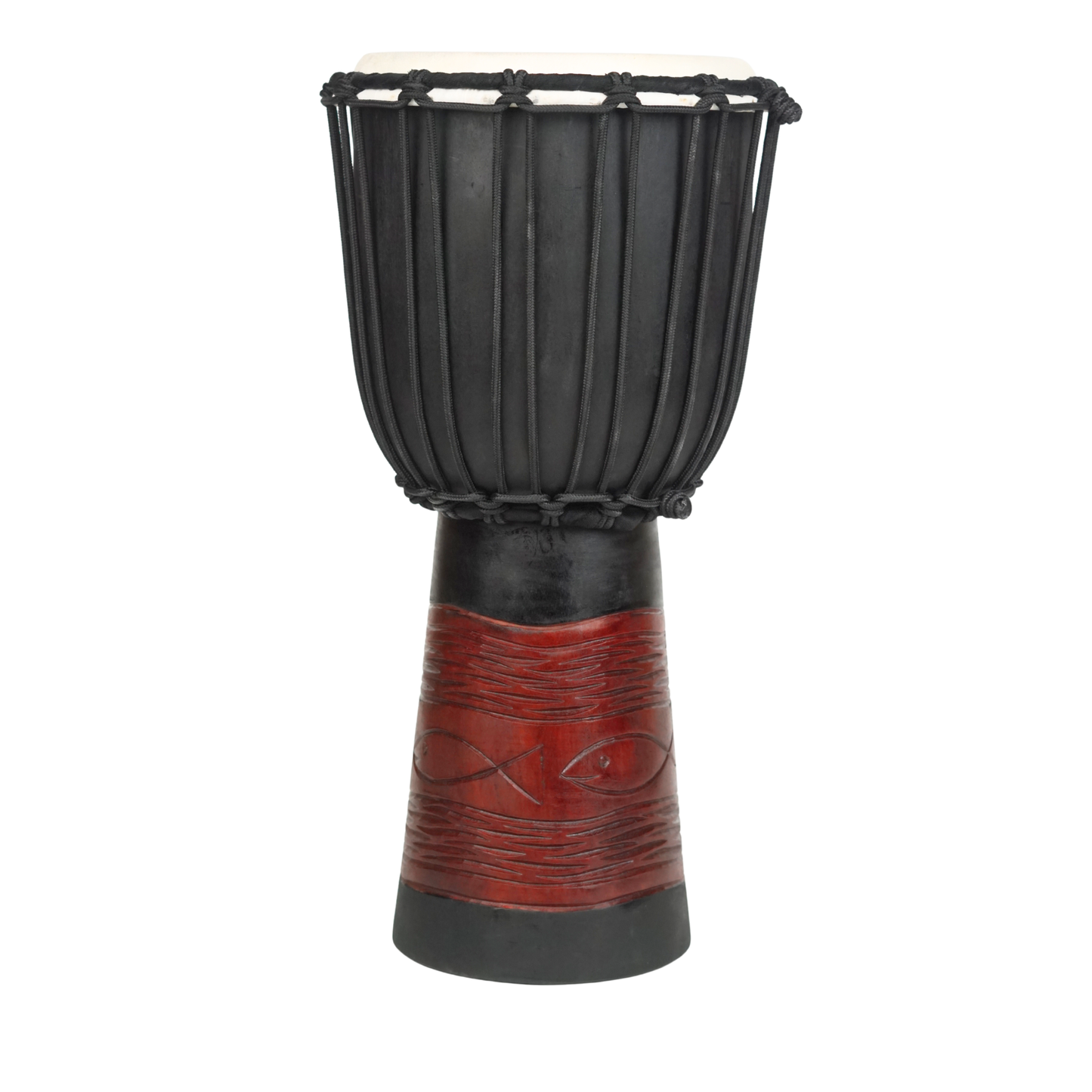 GMP Mahogany Djembe - Ocean Scene Carving - DJ40CP (2 Sizes)