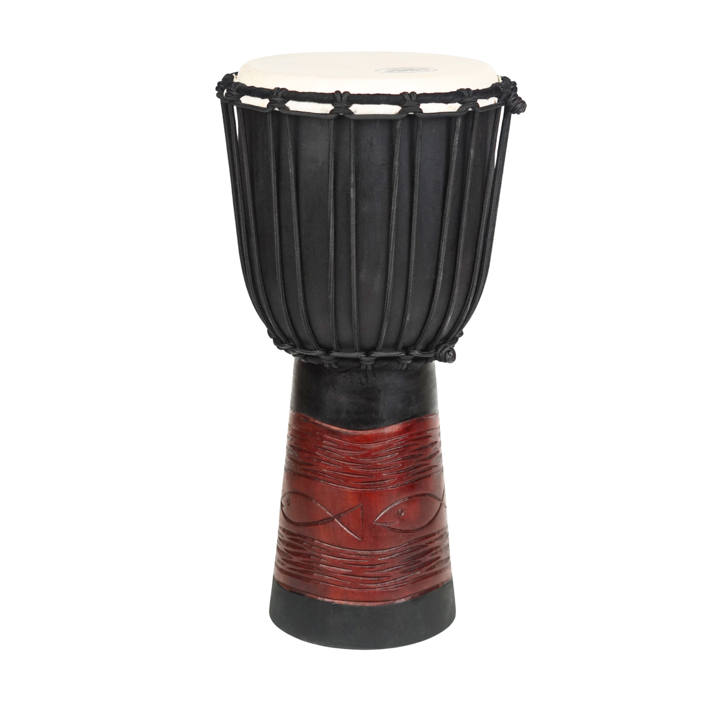 GMP Mahogany Djembe - Ocean Scene Carving - DJ40CP (2 Sizes)