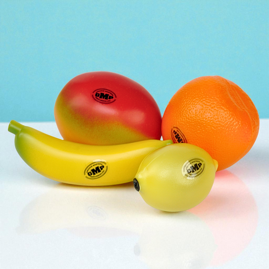 GMP MUSICAL FRUIT SHAKERS PLASTIC - BANANA ORANGE MANGO LEMON