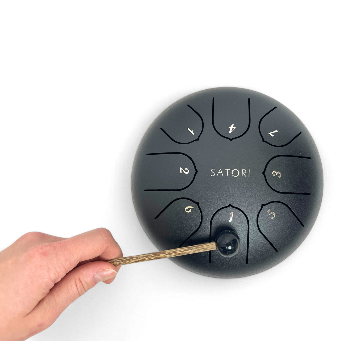 SATORI 6’’ Lotus Mini Tongue Drum / Rain 8-Note Stainless Steel - TDM-TC8-6 - Metal drum
