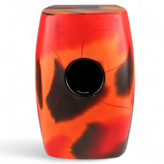 GMP Pro Bass Port Cajon Abstract Orange - CAJON-PVC-10C - Groove Masters Percussion