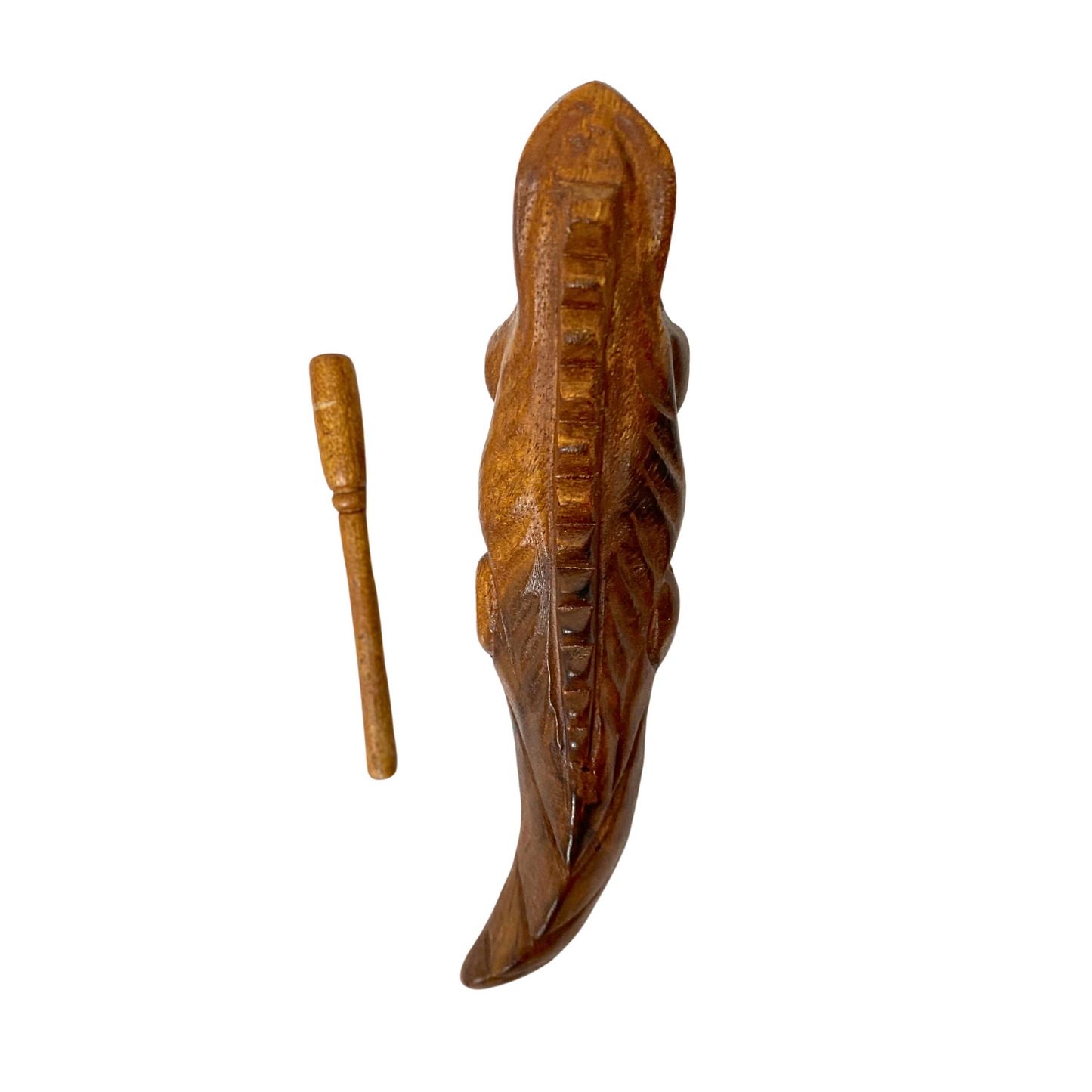 Wooden Iguana Guiro with Scraper, 8" - B-IGU8L