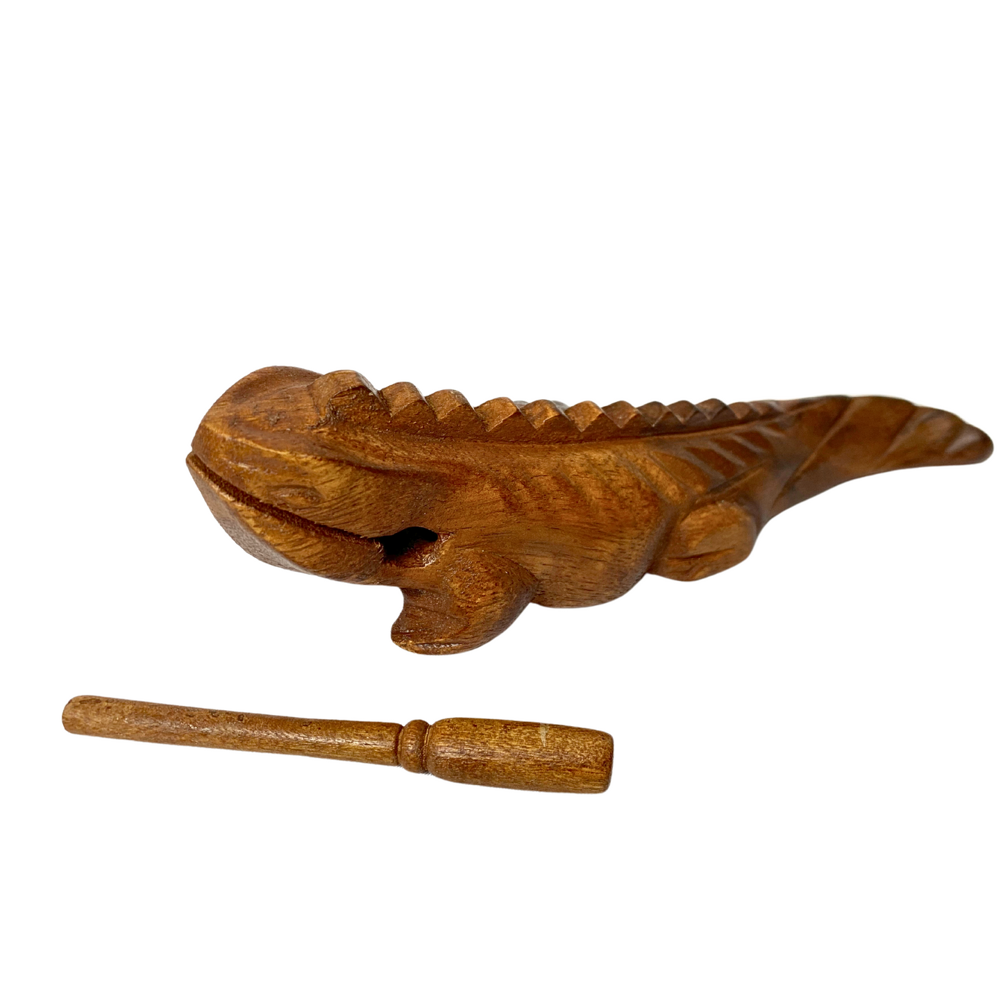 Wooden Iguana Guiro with Scraper, 8" - B-IGU8L