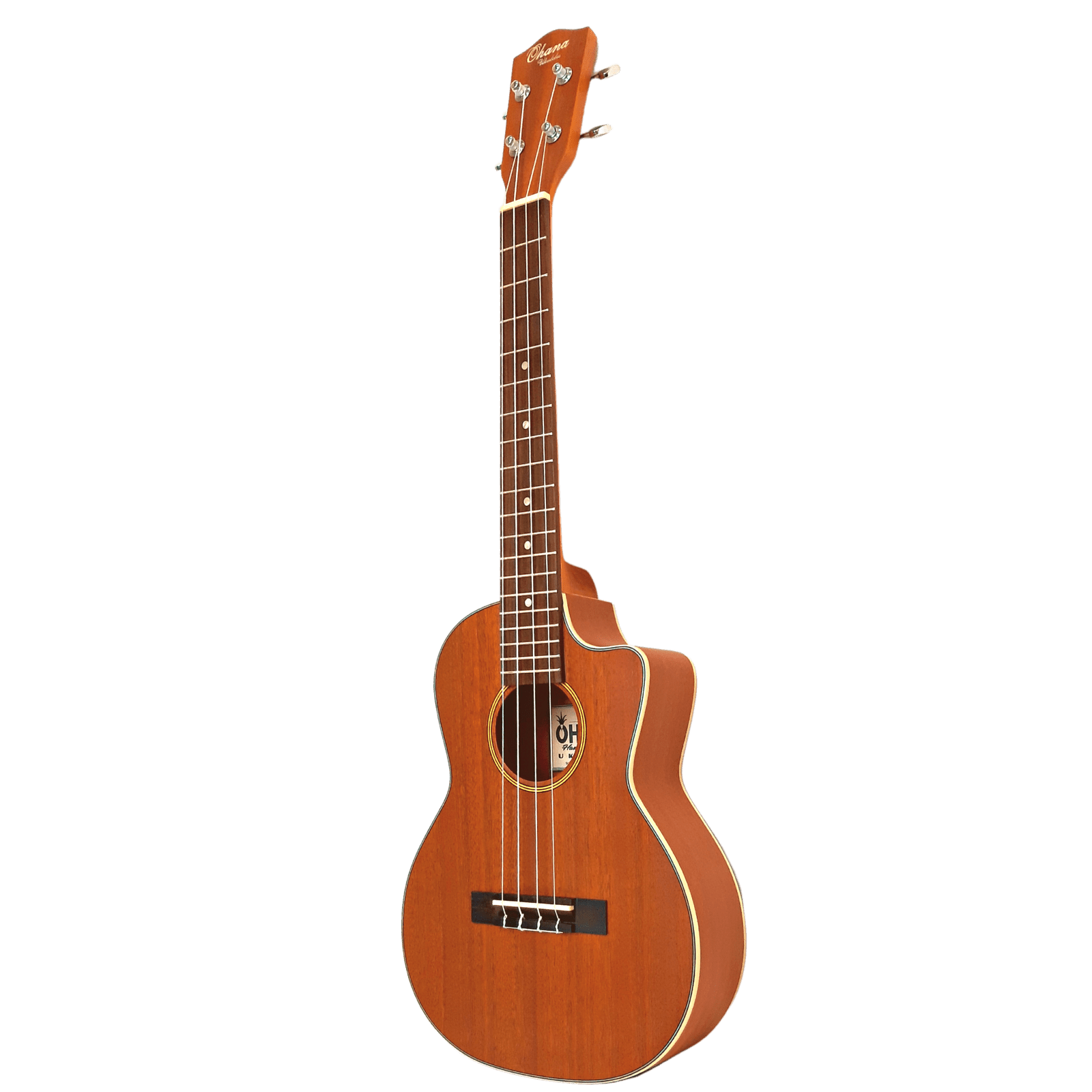 Ohana Tenor Ukulele, Cutaway, 3-Band EQ, Solid Top – Groove