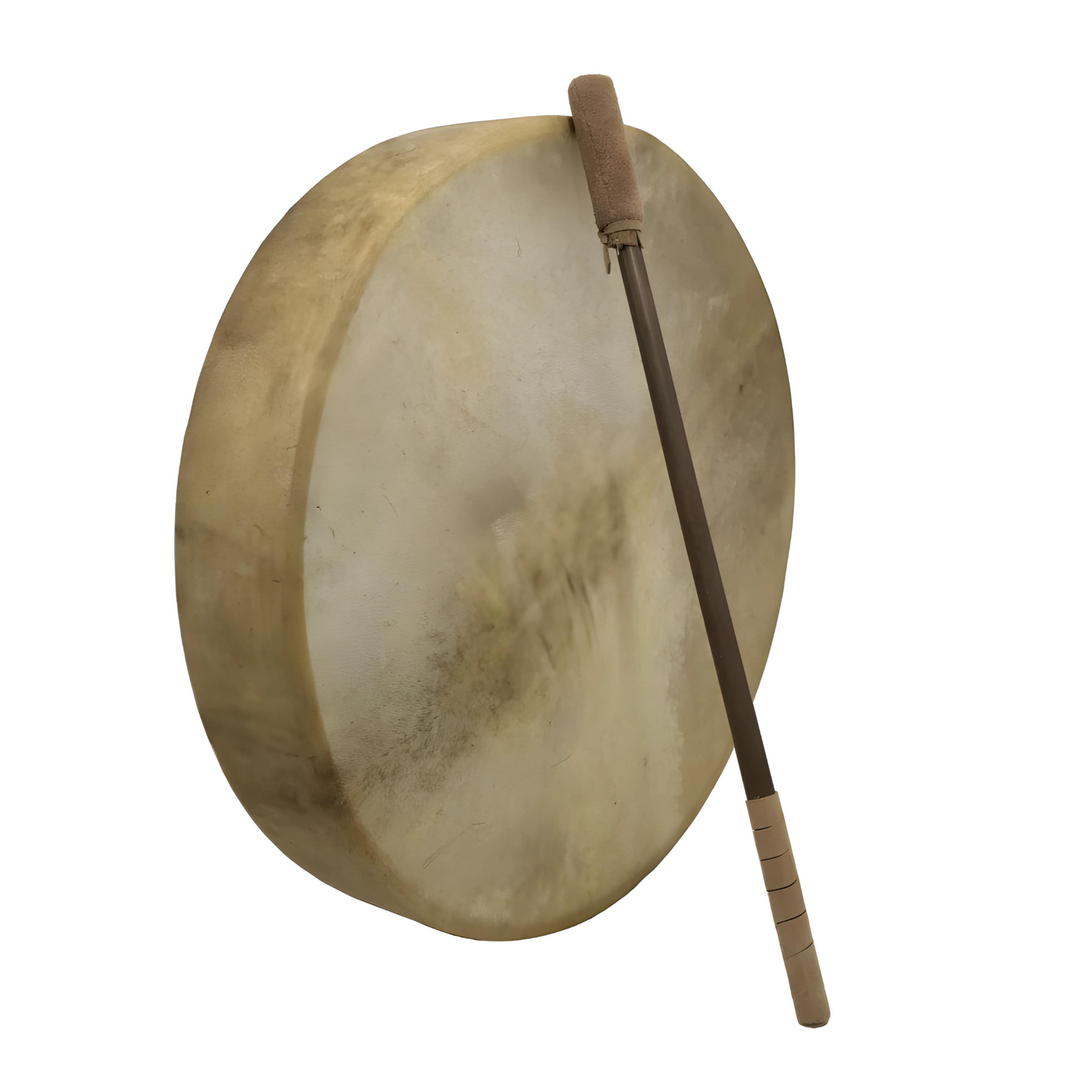 GMP 15" Multicultural Frame Drum with Handle + Leather Mallet/Baton (FNR-15)