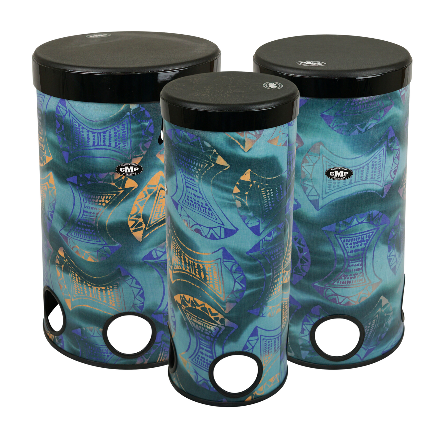 3-Piece Stackable Tubolo Set Ocean Blue - TUBO-STK-SET3-1C - Groove Masters Percussion