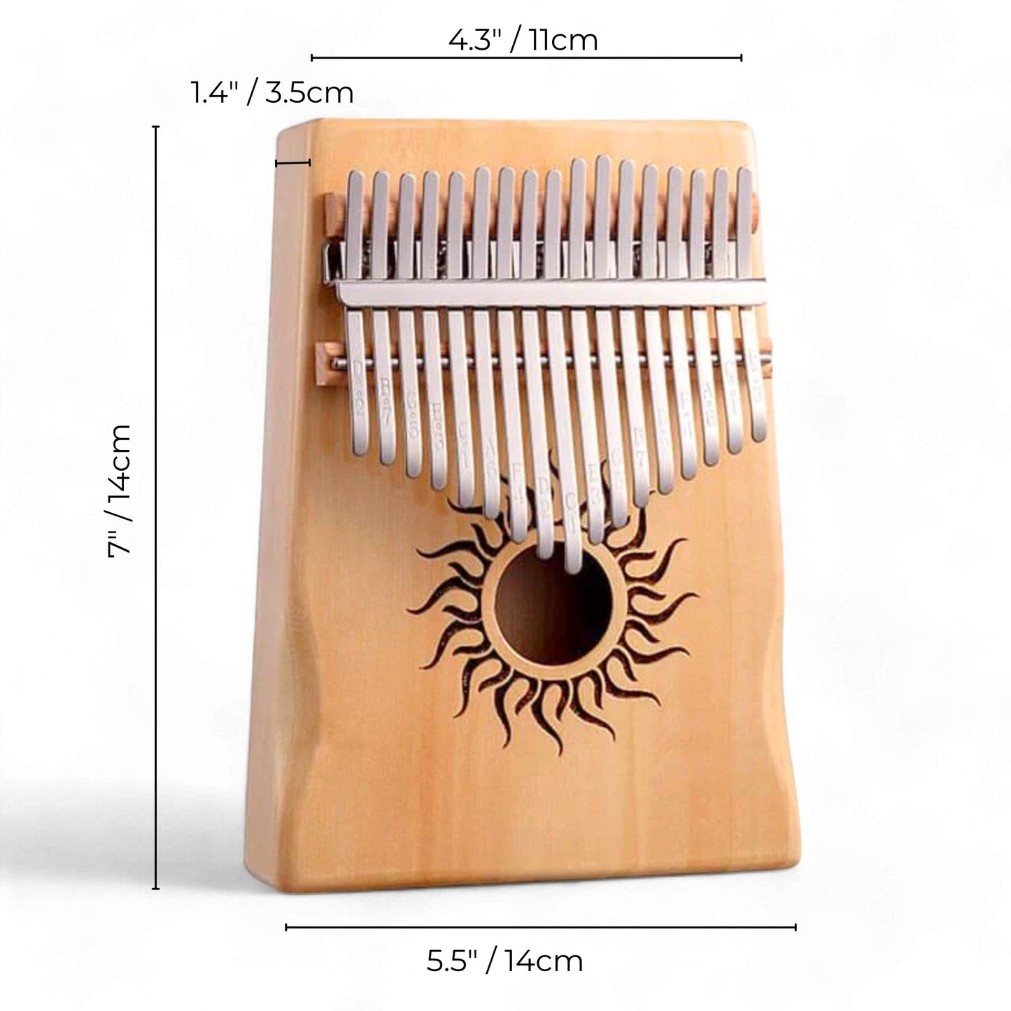 GMP 17-key Sun Palm Kalimba/Thumb Piano - KHS17-POPLAR