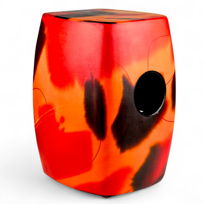 Pro Composite Bass Port Cajon, Abstract Orange - CAJON-PVC-10C