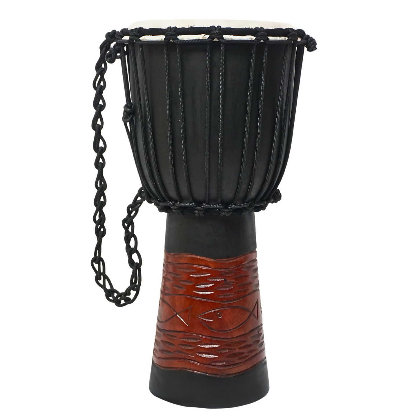 GMP Mahogany Djembe with Ocean Carving (2 Sizes)