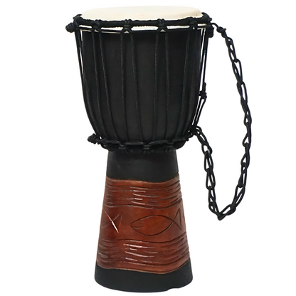 GMP Mahogany Djembe with Ocean Carving (2 Sizes)