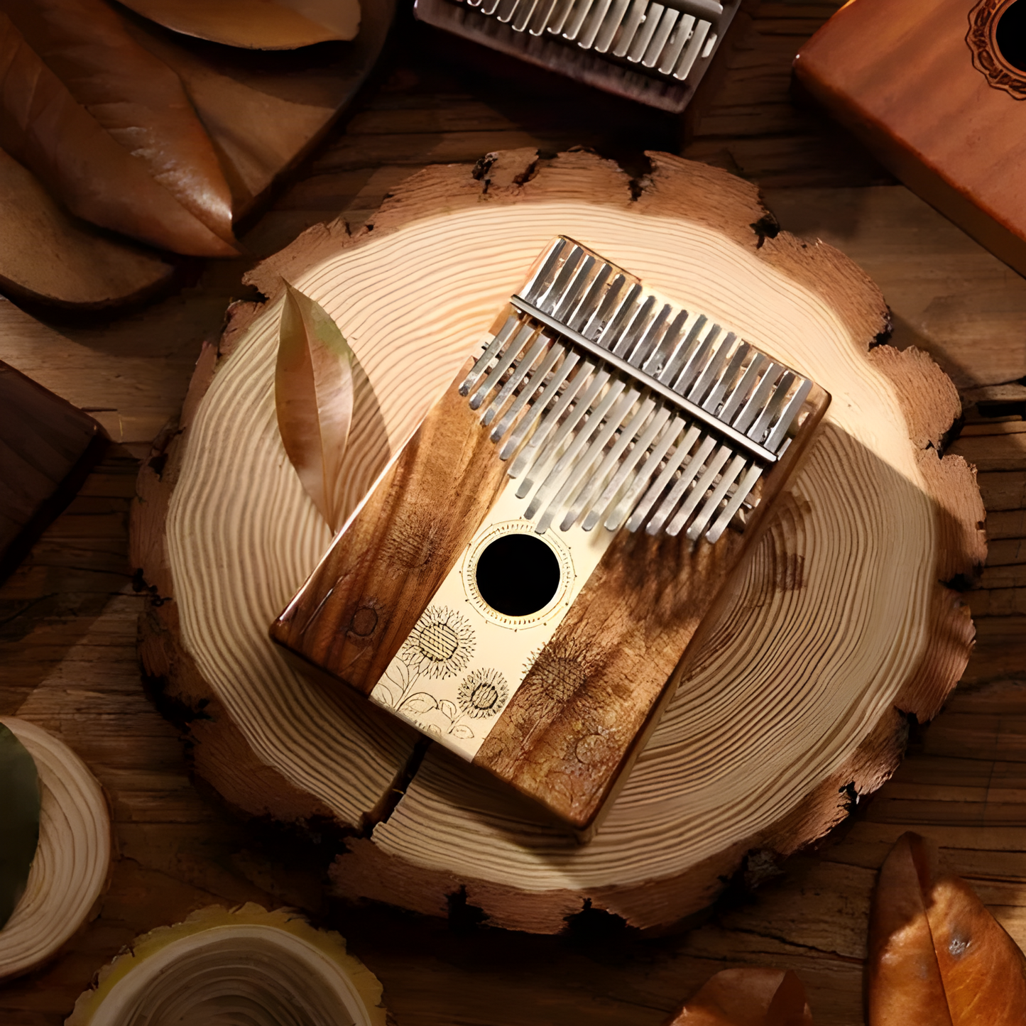 GMP 17-Key Sunflower Acacia & Maple Kalimba / Thumb Piano - KGT17-KOA