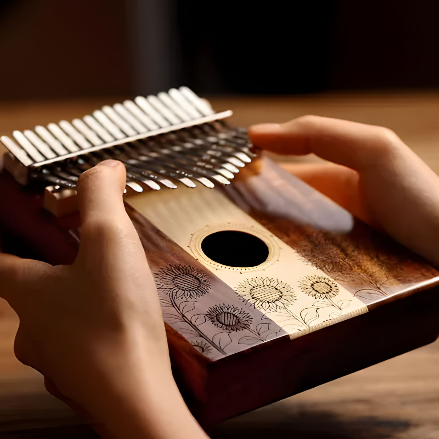 GMP 17-key Sunflower acacia & maple Kalimba/Thumb Piano - KGT17-KOA - kalimba