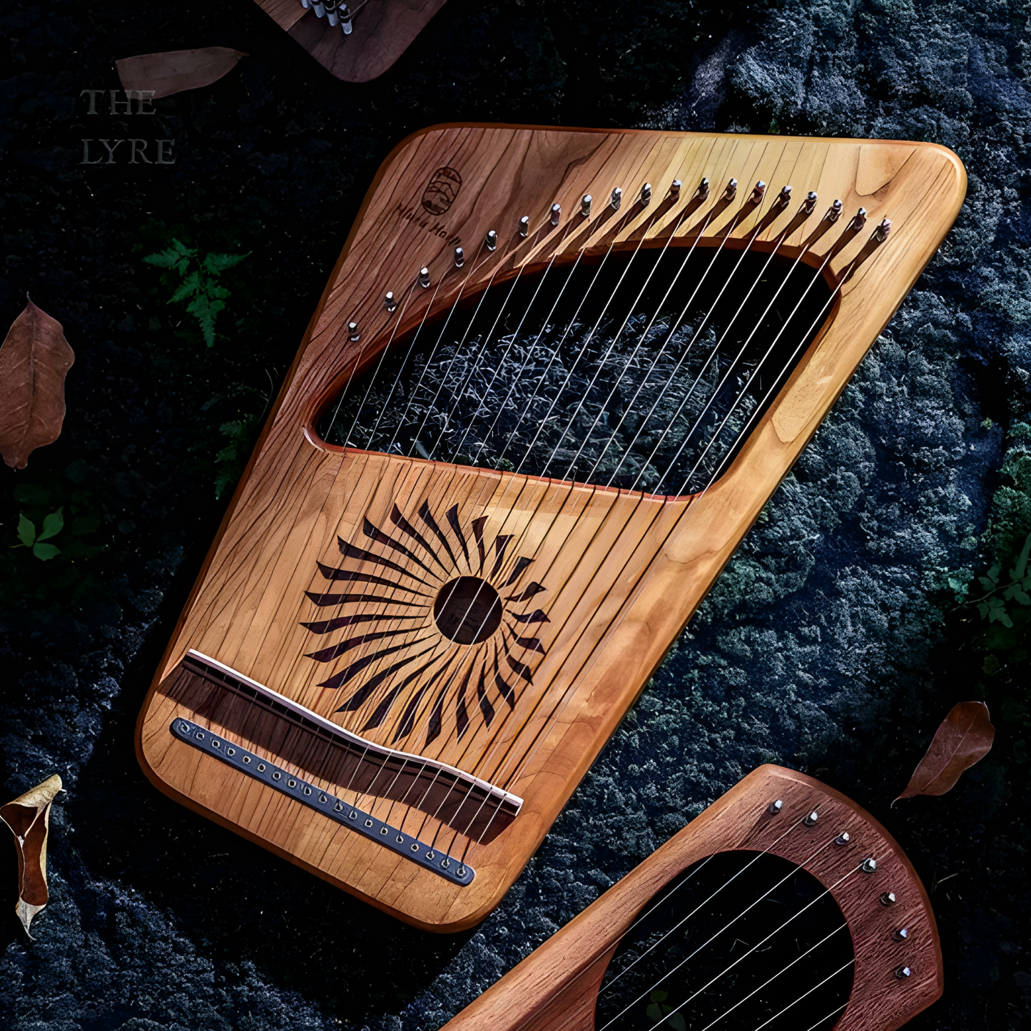 19-string Lyre Harp, "Light on Earth" design - LYRE-LOE19