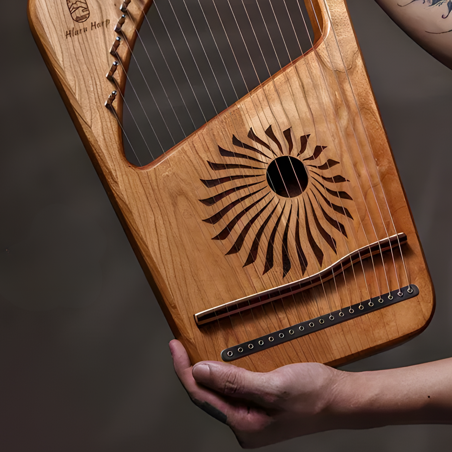 19-string Lyre Harp, "Light on Earth" design - LYRE-LOE19