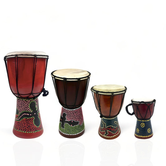 GMP Dot-Painted Mini Djembes | 4 Sizes - 6", 8", 10", 12" Tall