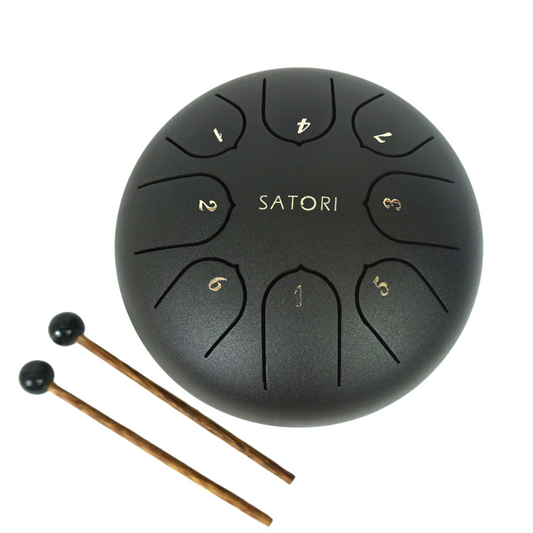 SATORI 6" Lotus Mini Tongue Drum/Rain Drum, 8-Note, Stainless Steel - TDM-TC8-6