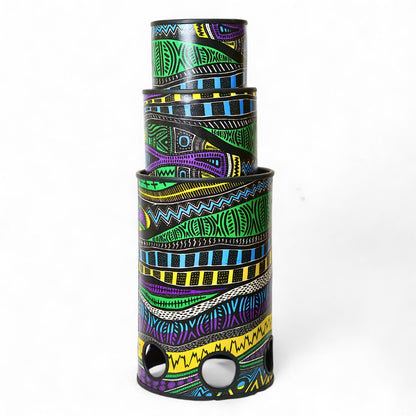 Stackable Tubolo, Caribbean (3 Sizes or Set) - TUBO(size)-STK-17C