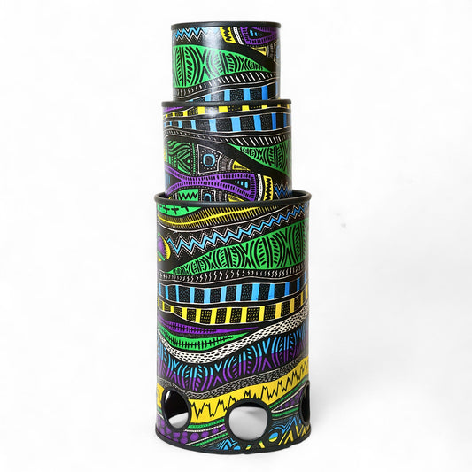 Stackable Tubolo, Caribbean (3 sizes or set) - TUBO(size)-STK-17C