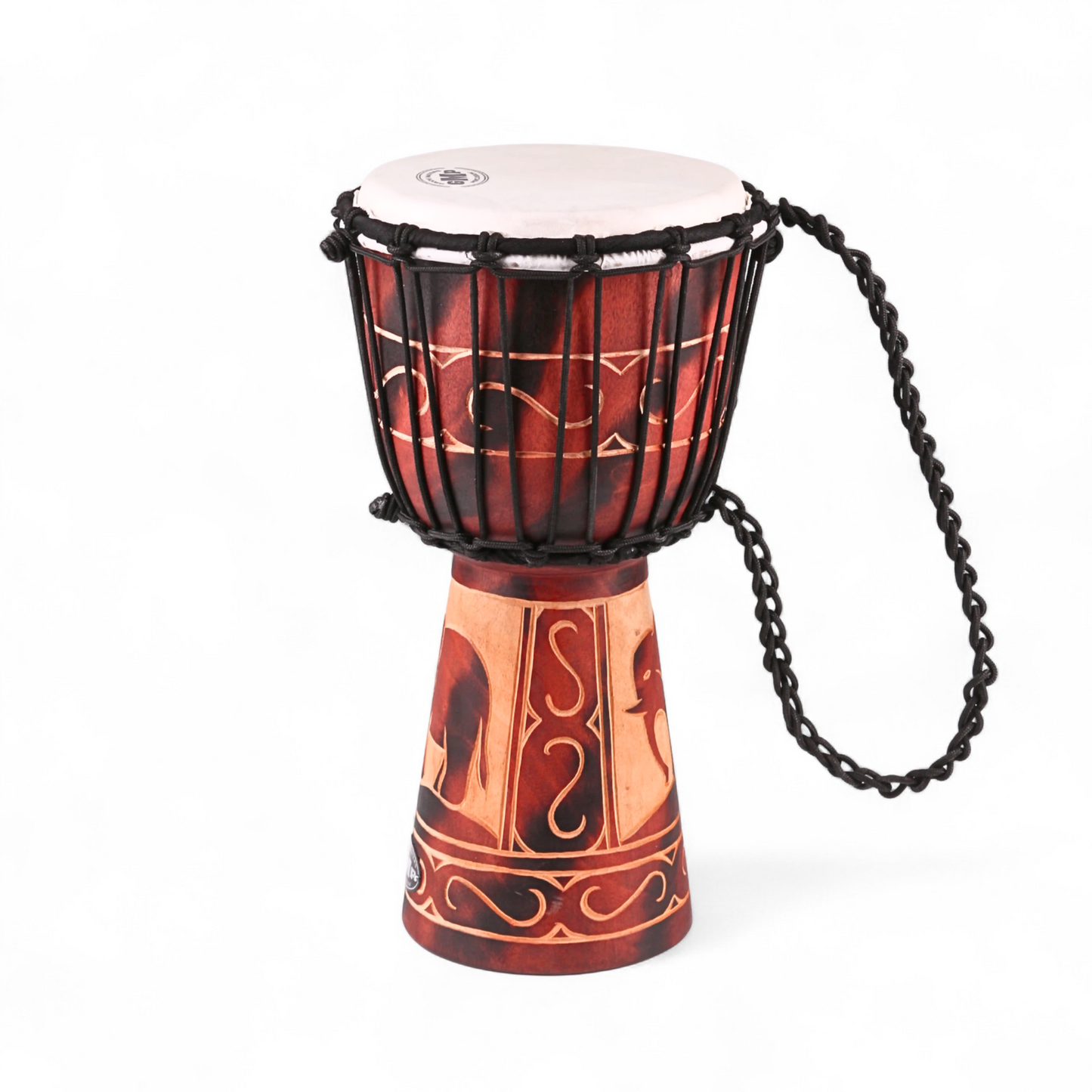 GMP Elephant Carved Djembe - DJ40ZC-B2 (3 sizes)
