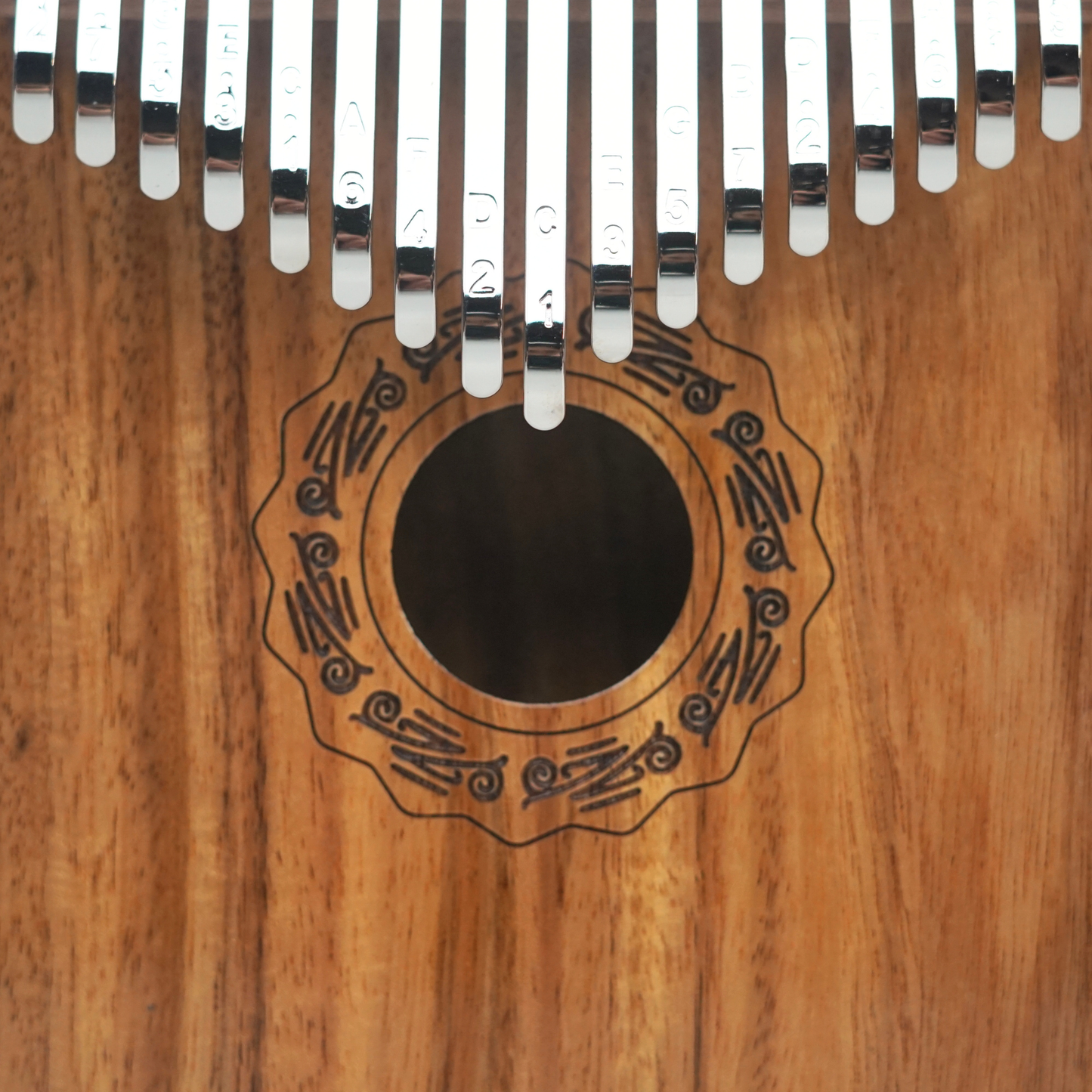 GMP 17-Key Koa Kalimba / Thumb Piano Carved with Palm Rest - KD17-KOA - Groove Masters Percussion