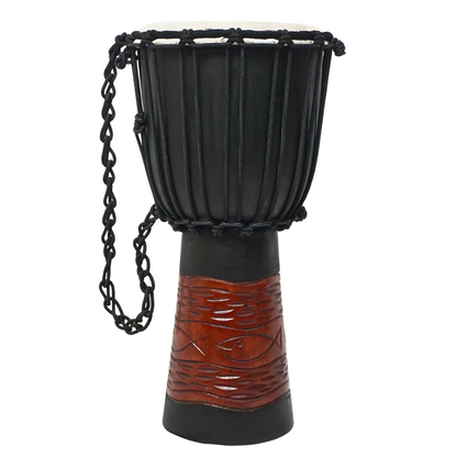 GMP Mahogany Djembe - Pisces carving - DJ40CP (2 Sizes) - 10’’ x 20’’